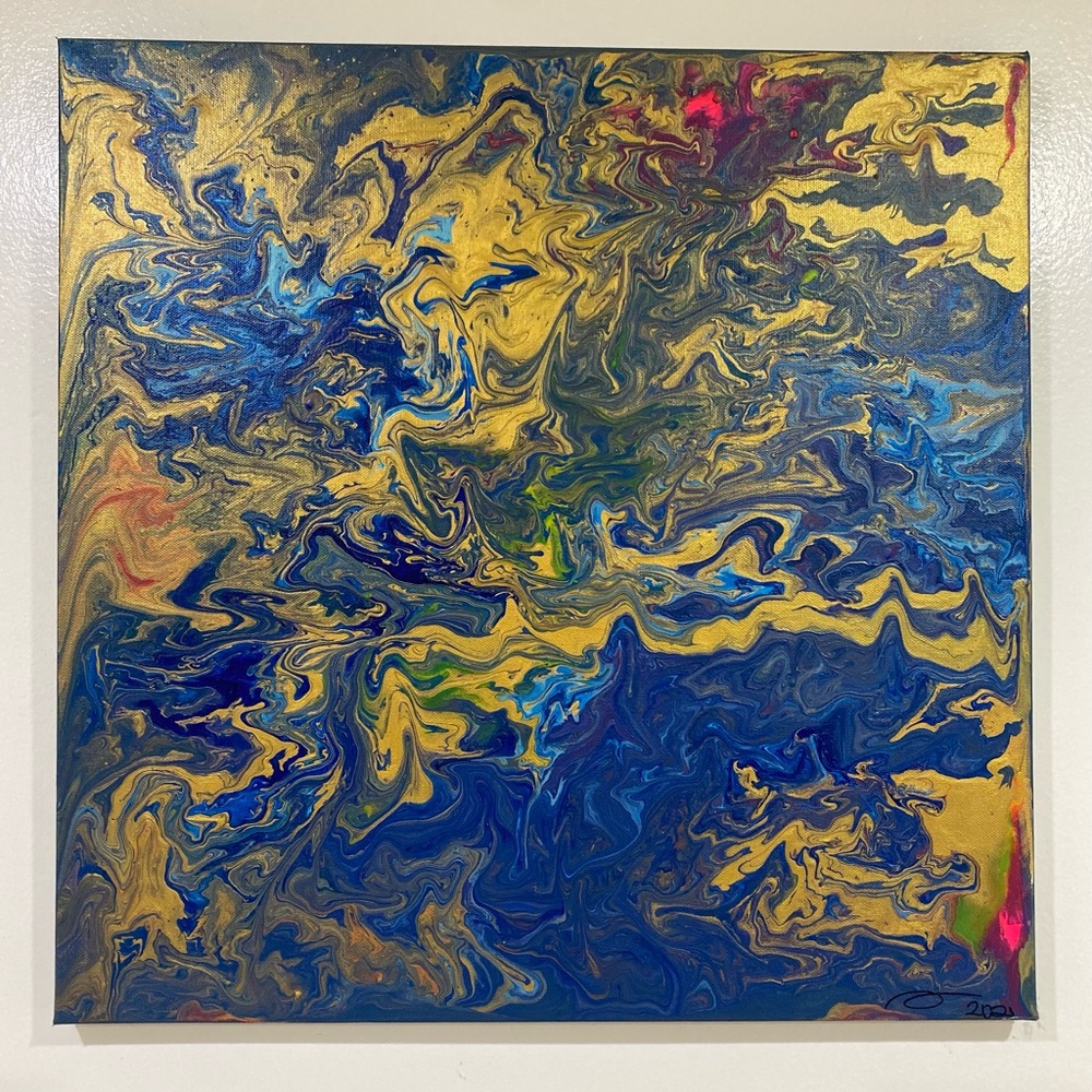 Original artwork by RobynRossArt Looking Over The World 🌎  20” X 20”